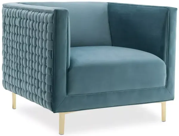 TOV Furniture Sal Sea Blue Woven Chair