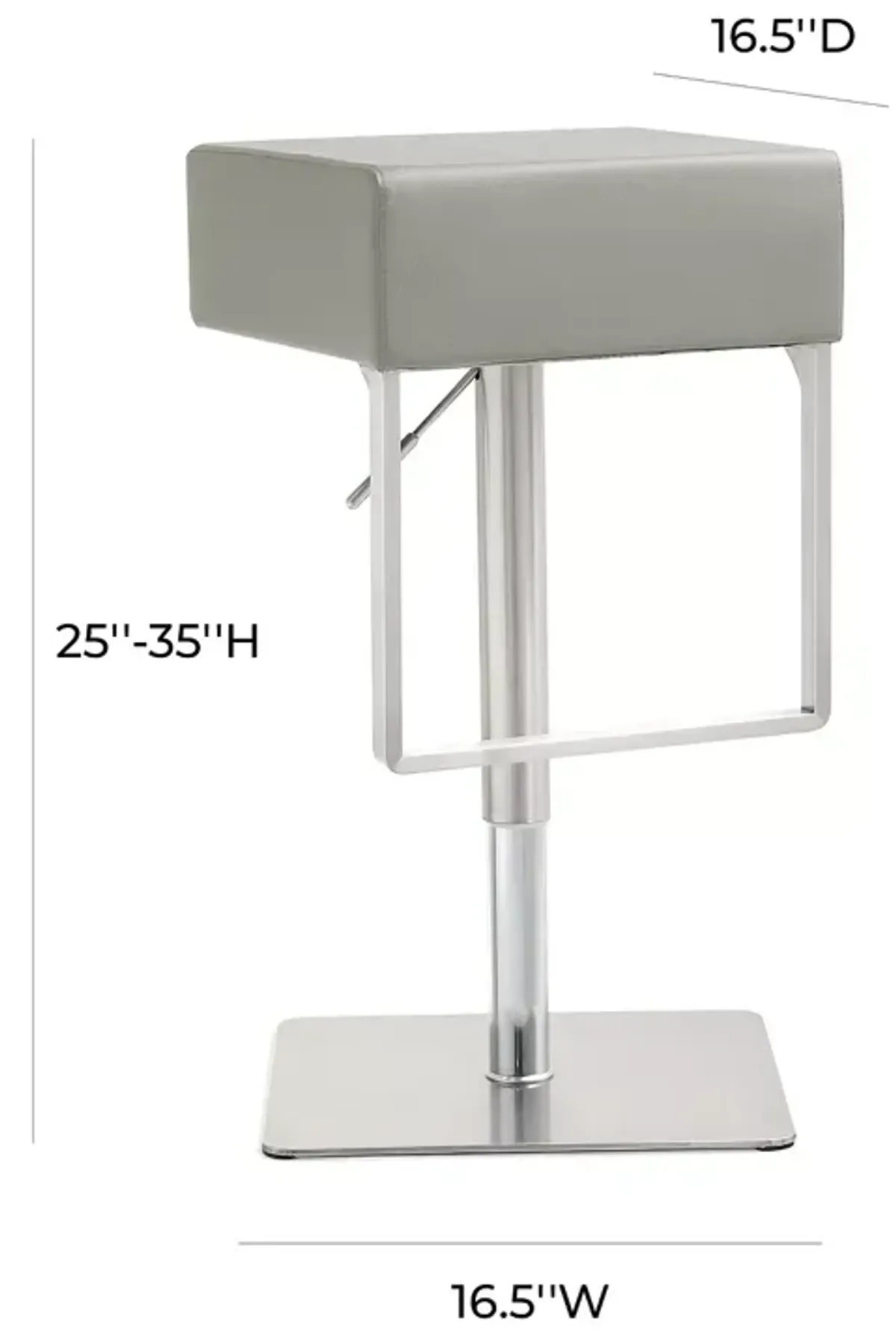 TOV Furniture Seville Light Gray Adjustable Barstool