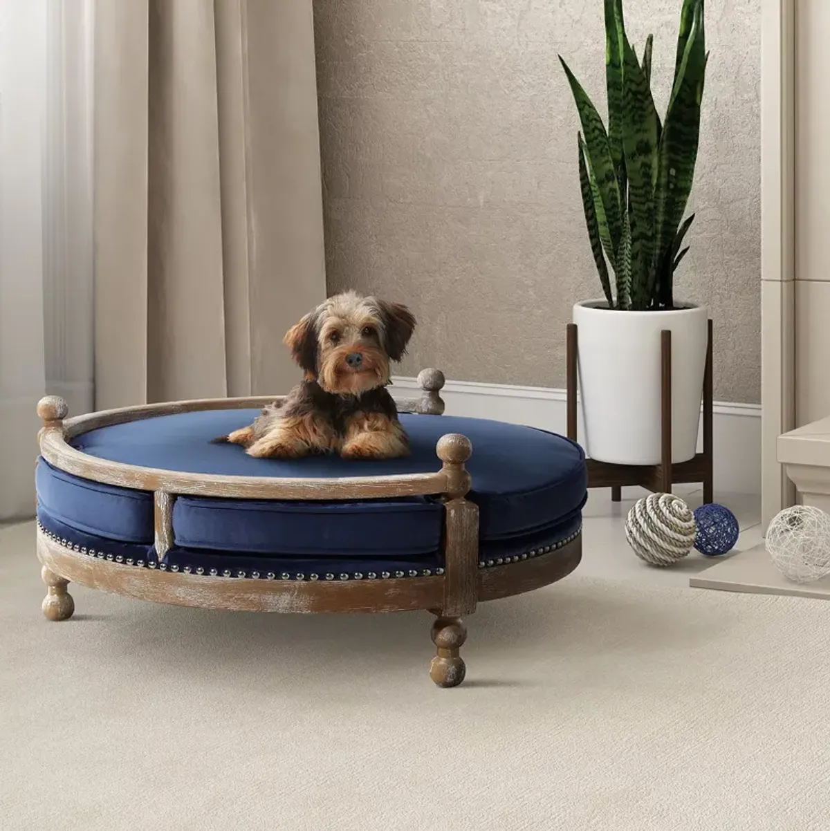 TOV Furniture Hound Navy Pet Bed