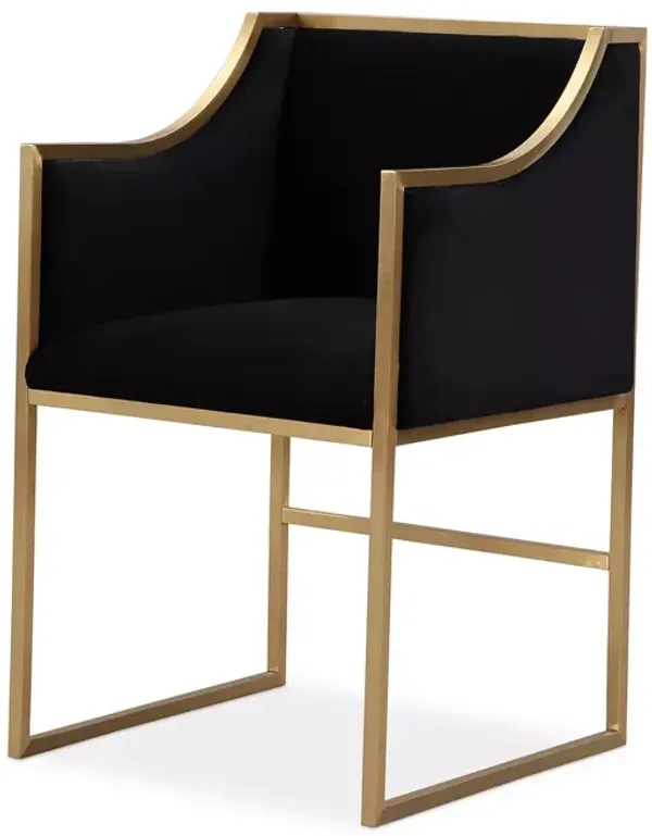 TOV Furniture Atara Black Velvet Gold Tone Frame Chair