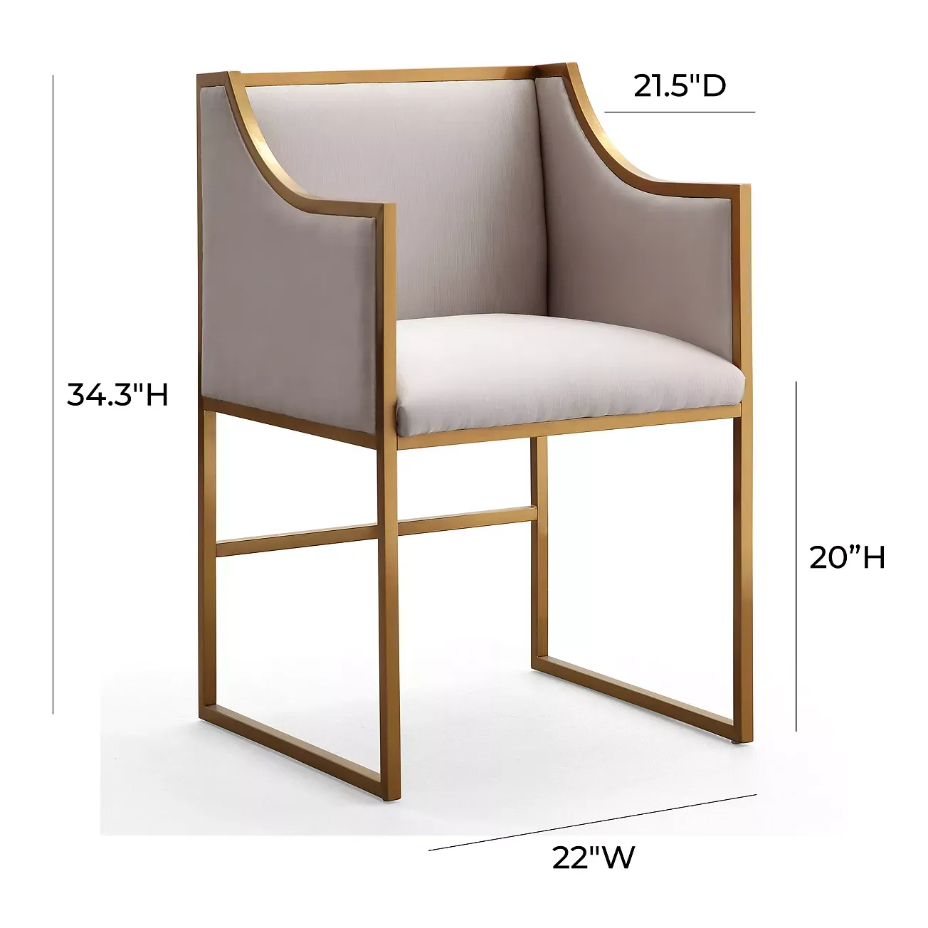 TOV Furniture Atara Cream Velvet Gold Tone Frame Chair