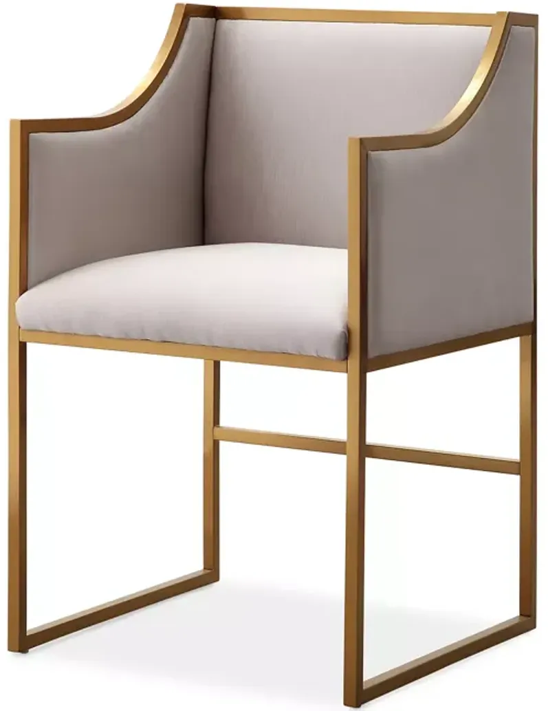 TOV Furniture Atara Cream Velvet Gold Tone Frame Chair