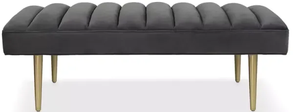 TOV Furniture Jax Gray Velvet Bench