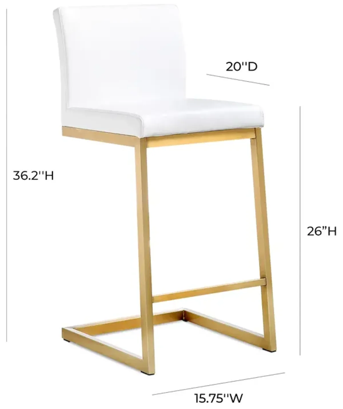 Parma Gold Steel Counter Stool (Set of 2)