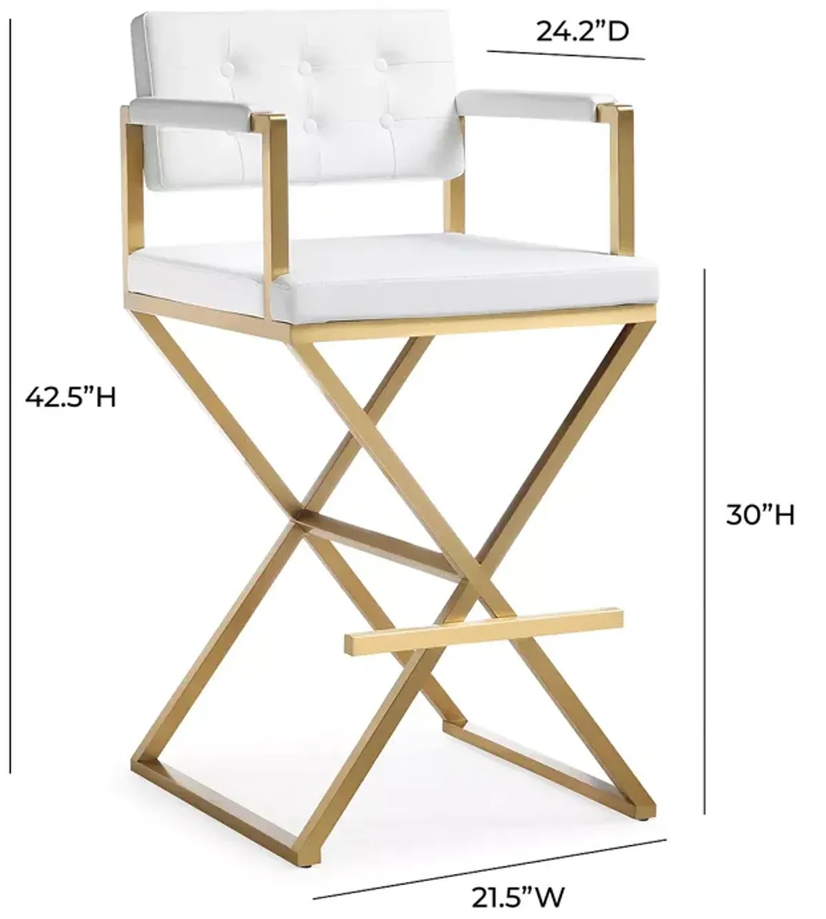 TOV Furniture Director Steel Barstool