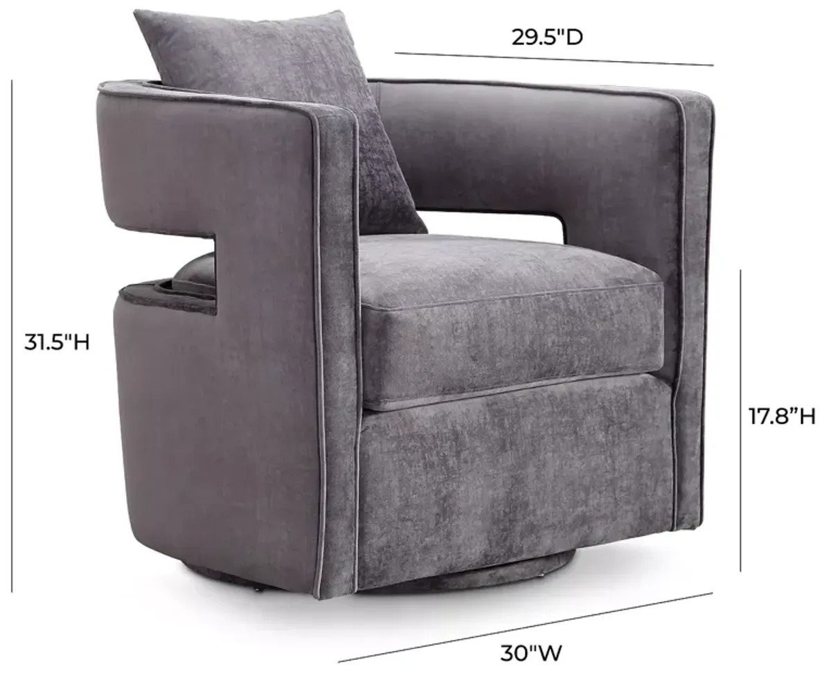 TOV Furniture Kennedy Velvet Swivel Chair