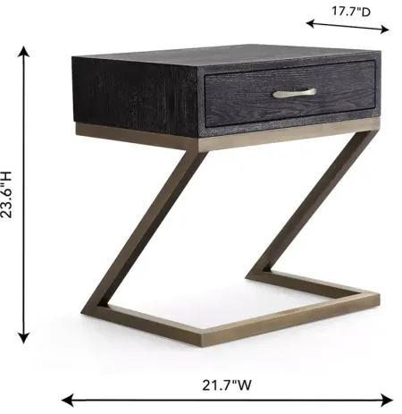 TOV Furniture Mason Black Side Table