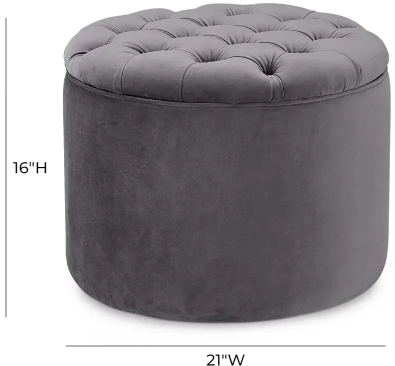 TOV Furniture Queen Velvet Storage Ottoman