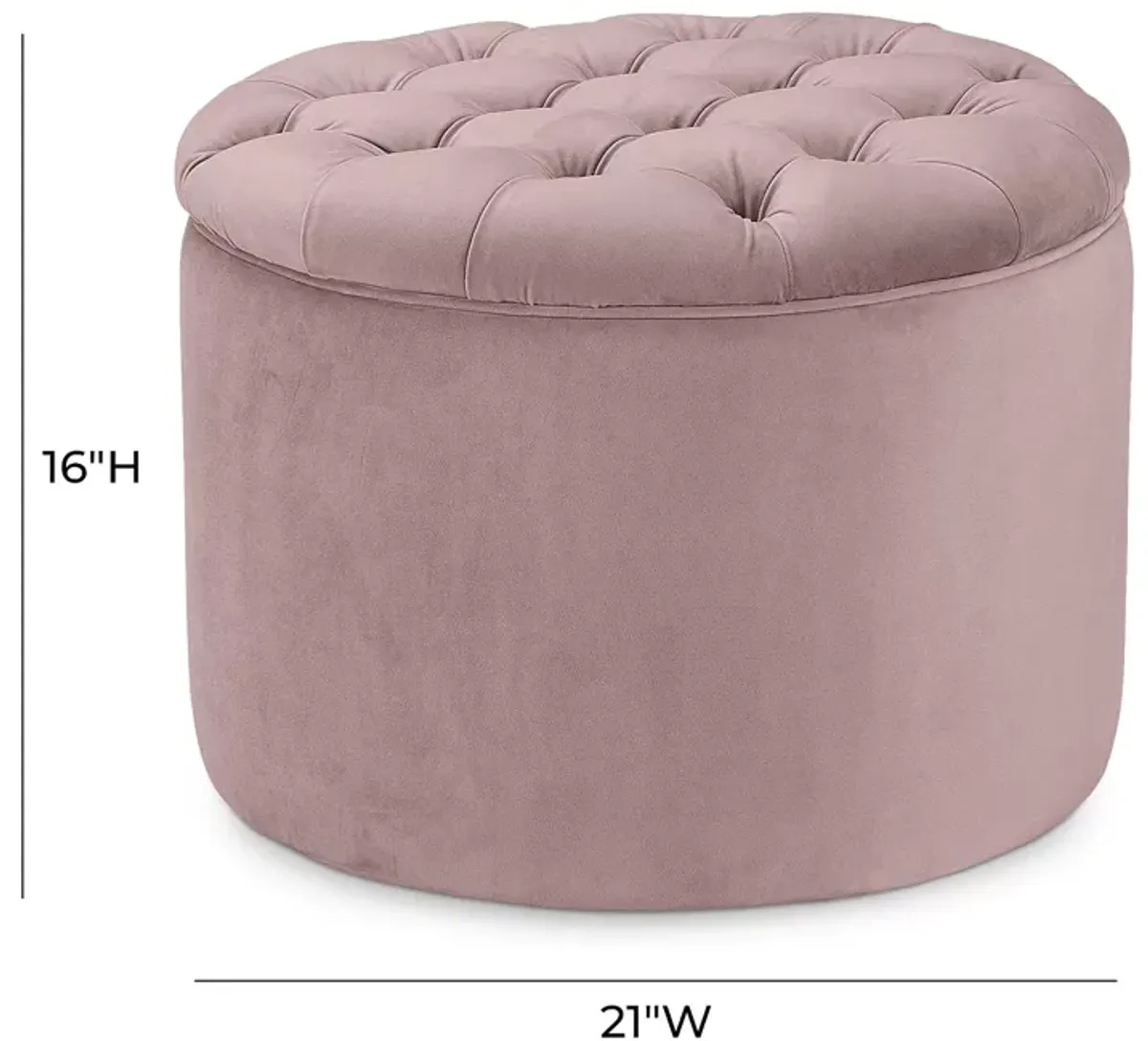 TOV Furniture Queen Velvet Storage Ottoman