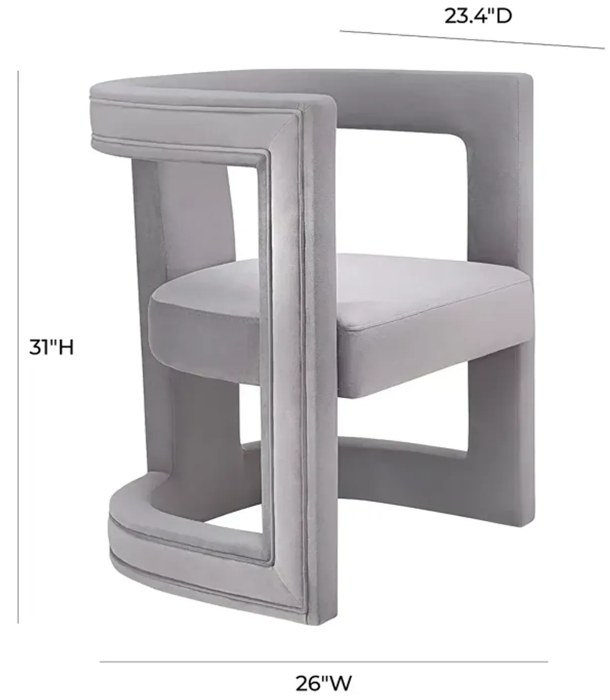 TOV Furniture Ada Gray Velvet Chair