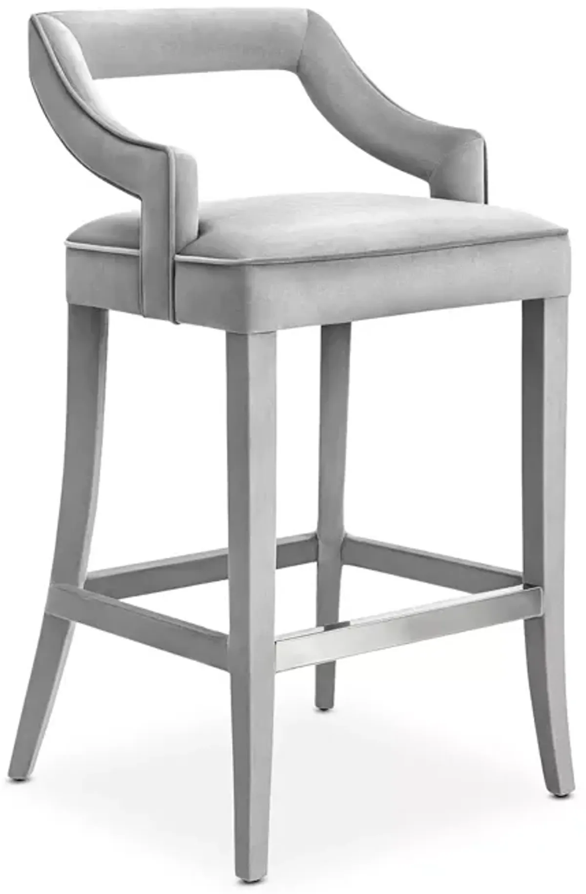 TOV Furniture Tiffany Gray Velvet Counter Stool