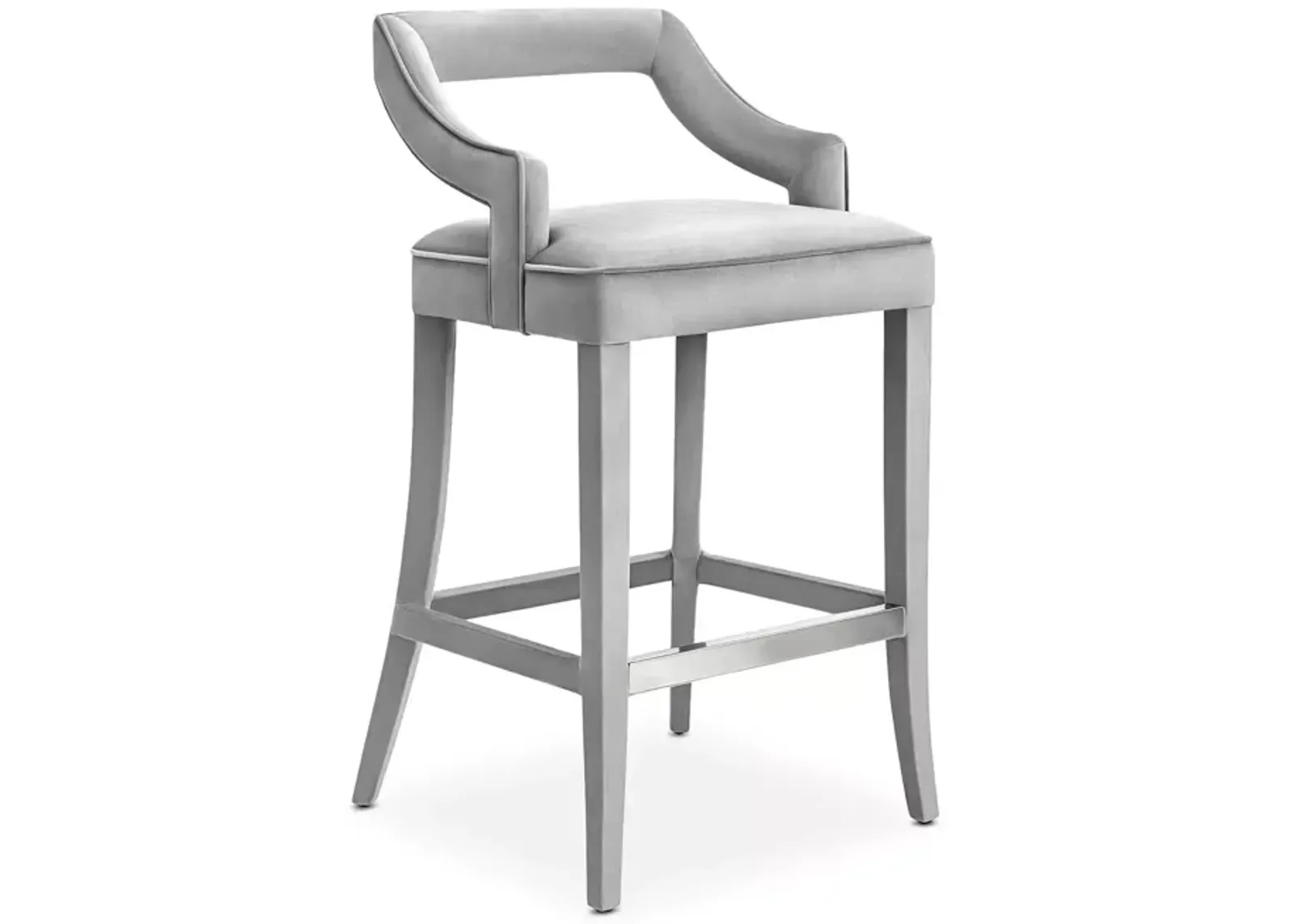 TOV Furniture Tiffany Gray Velvet Counter Stool