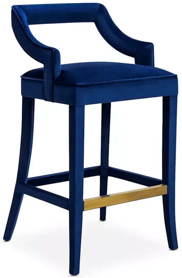 TOV Furniture Tiffany Navy Velvet Bar Stool