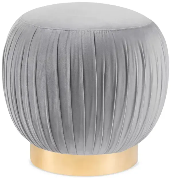 TOV Furniture Tulip Gray Velvet Ottoman