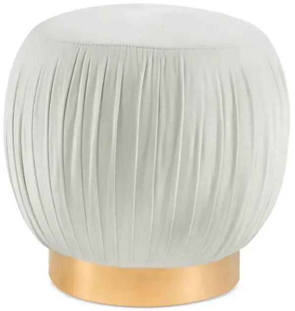 TOV Furniture Tulip Cream Velvet Ottoman