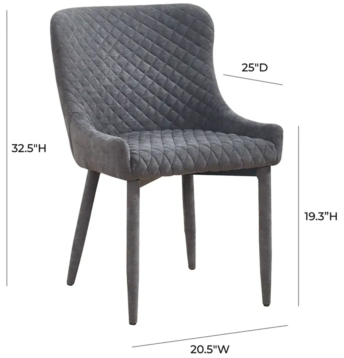 TOV Furniture Draco Gray Velvet Chair