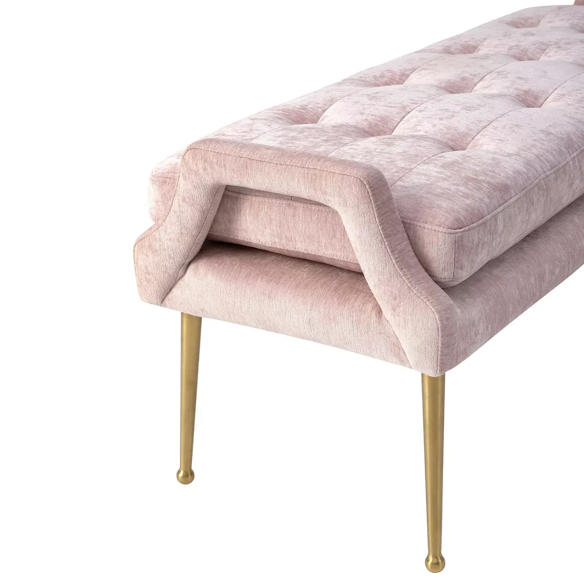 TOV Furniture Eileen Slub Velvet Bench