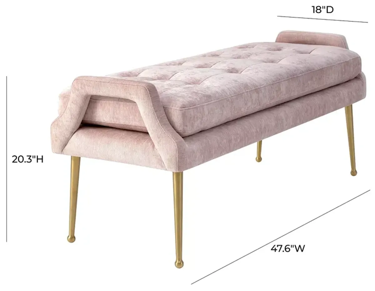 TOV Furniture Eileen Slub Velvet Bench