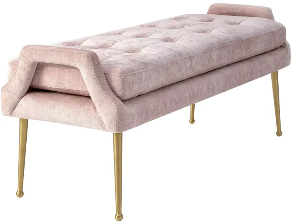 TOV Furniture Eileen Slub Velvet Bench