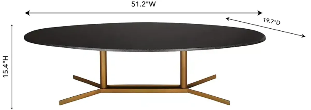 TOV Furniture Gemma Black Marble Coffee Table