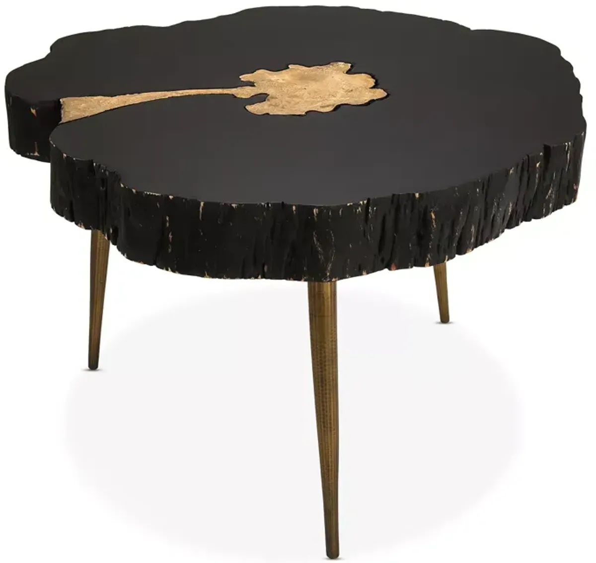 TOV Furniture Timber Black and Brass Coffee Table