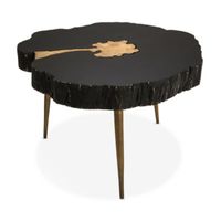 TOV Furniture Timber Black and Brass Coffee Table