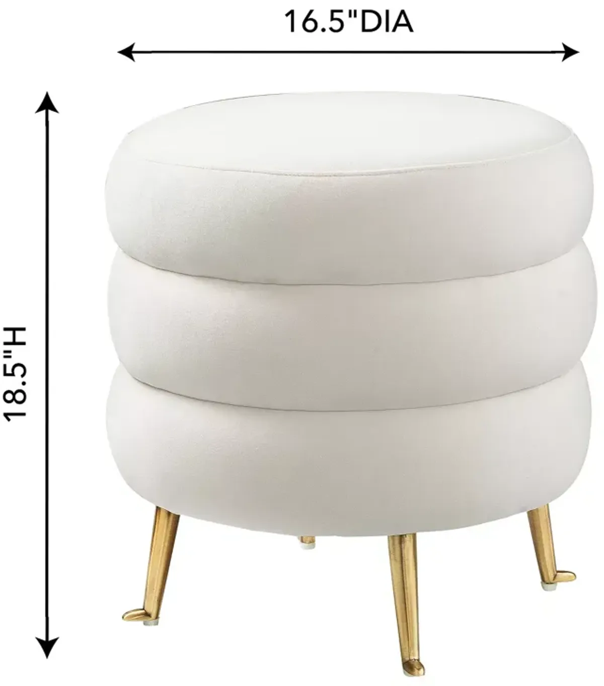 TOV Furniture Ladder Velvet Ottoman