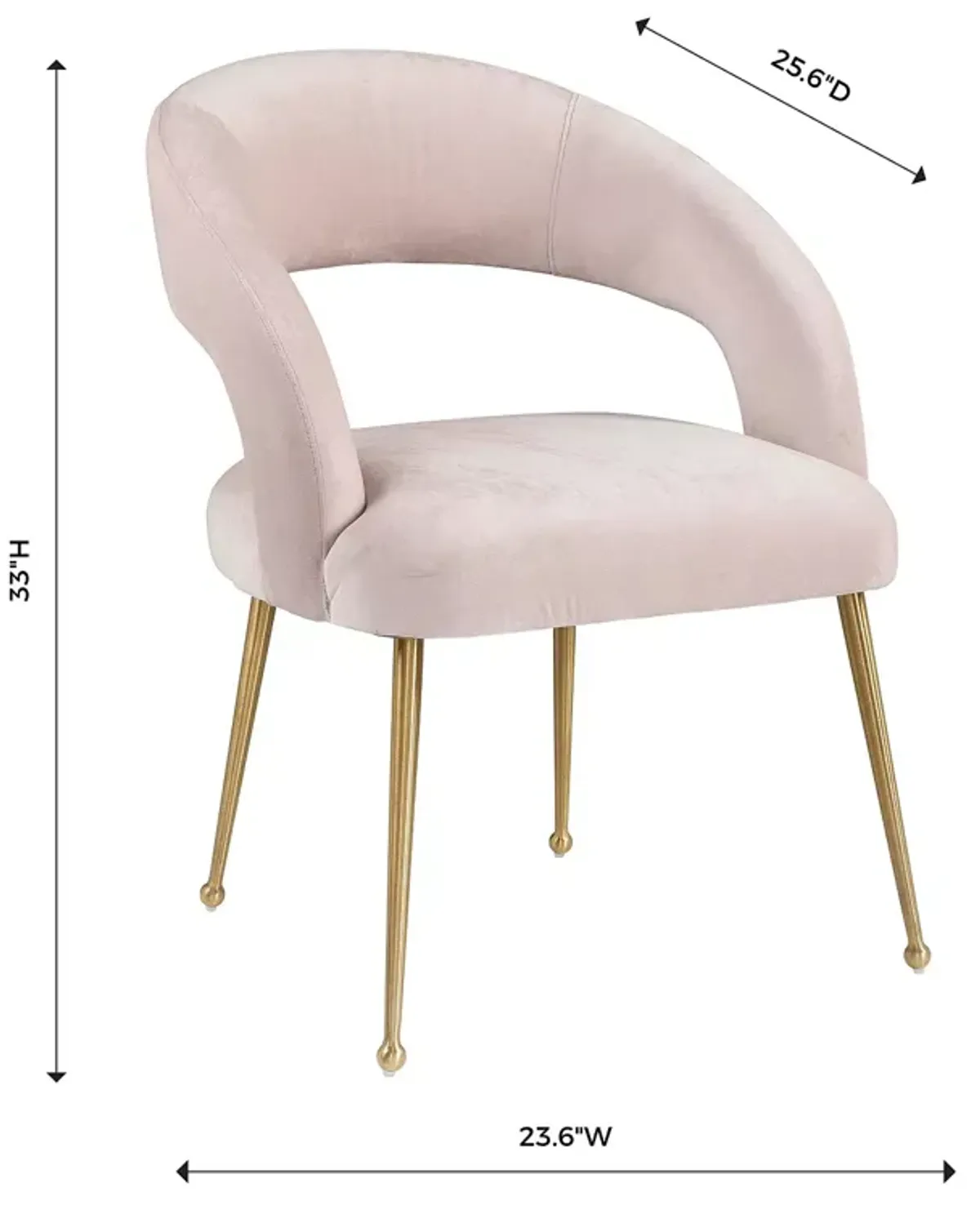 TOV Furniture Rocco Blush Velvet Dining Chair