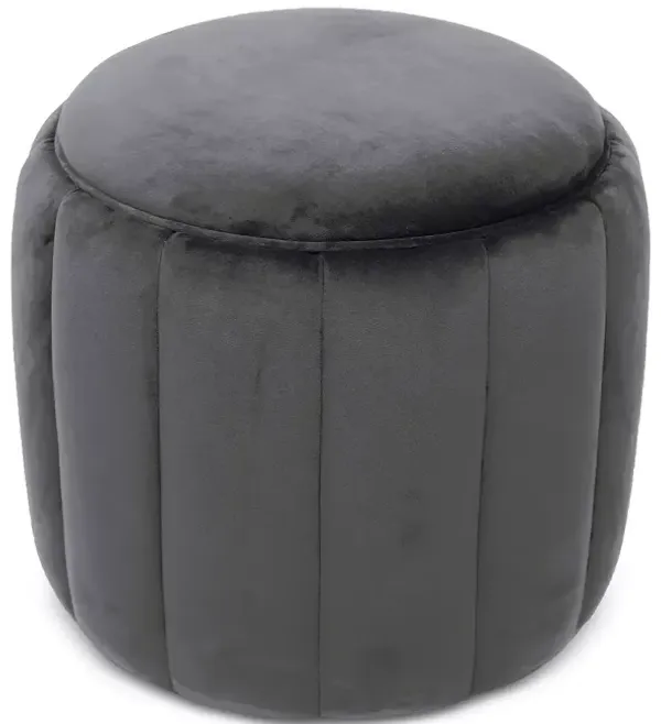 TOV Furniture Ives Gray Velvet Ottoman