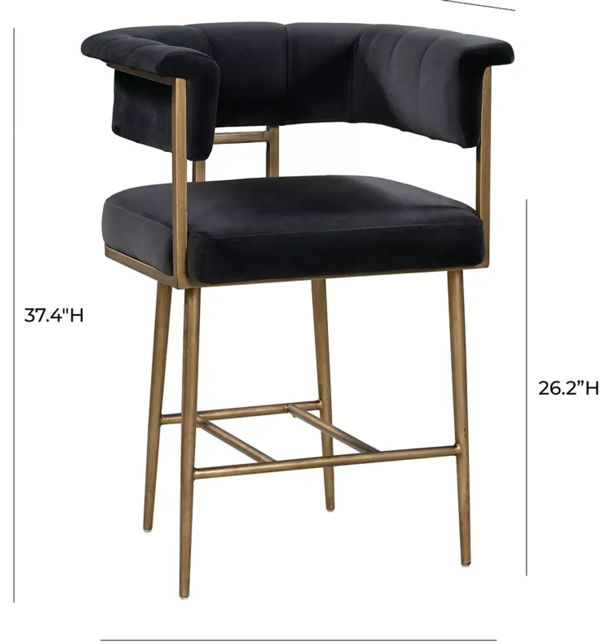 TOV Furniture Astrid Velvet Counter Stool