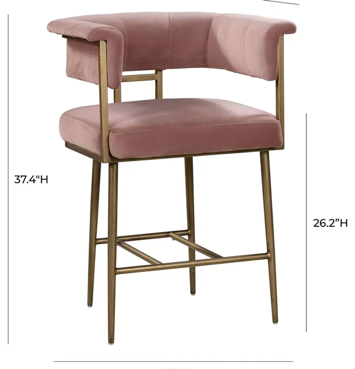 TOV Furniture Astrid Velvet Counter Stool