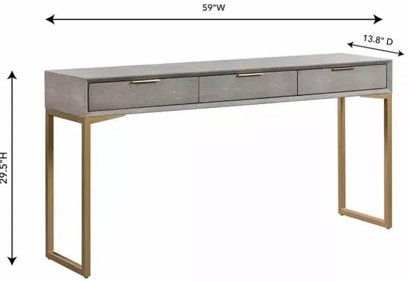 TOV Furniture Pesce Shagreen Console Table