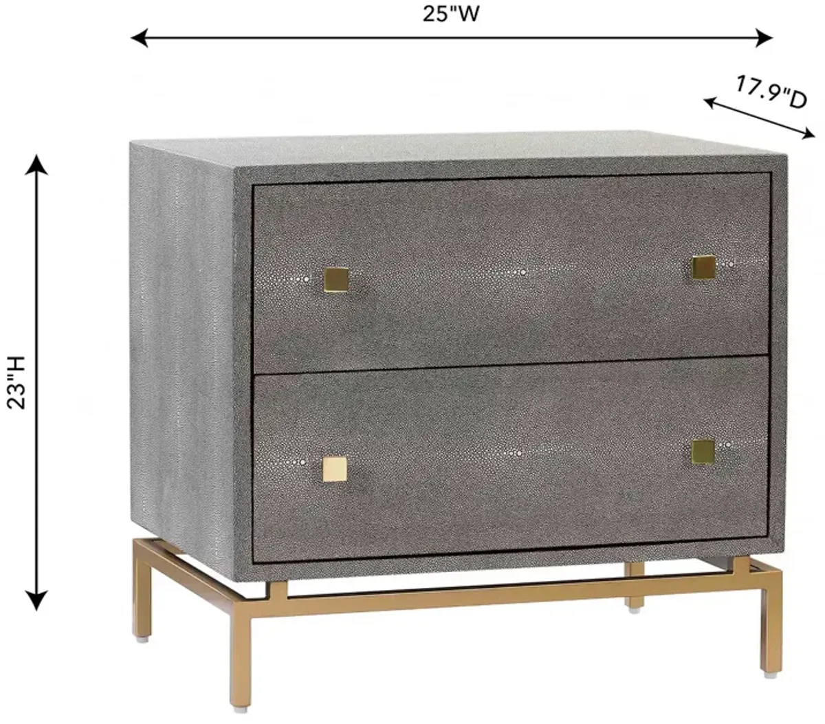 TOV Furniture Pesce Shagreen Nightstand