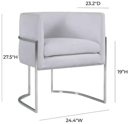 TOV Furniture Giselle Velvet Dining Chair with Silver Tone Legs