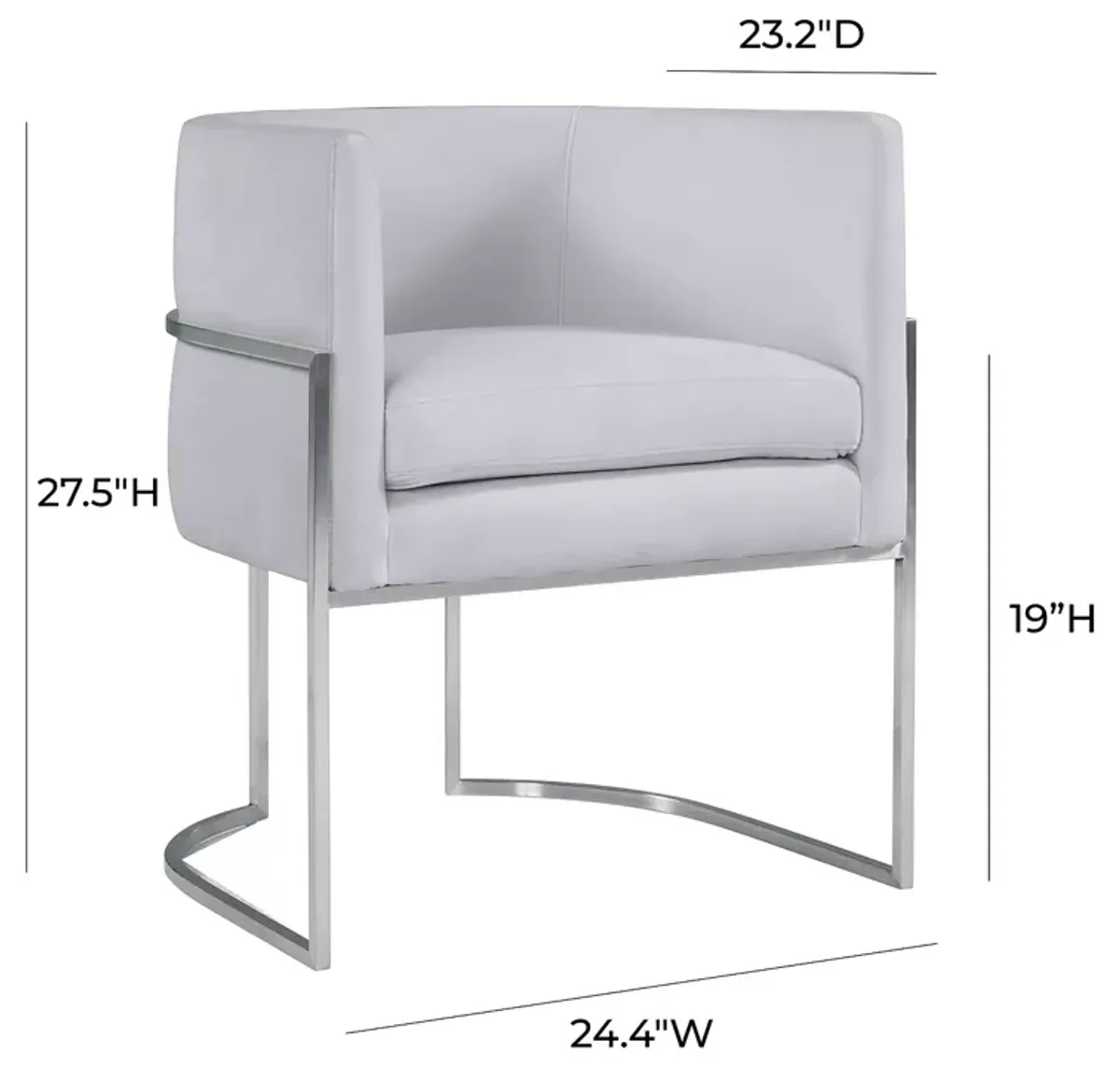 TOV Furniture Giselle Velvet Dining Chair with Silver Tone Legs