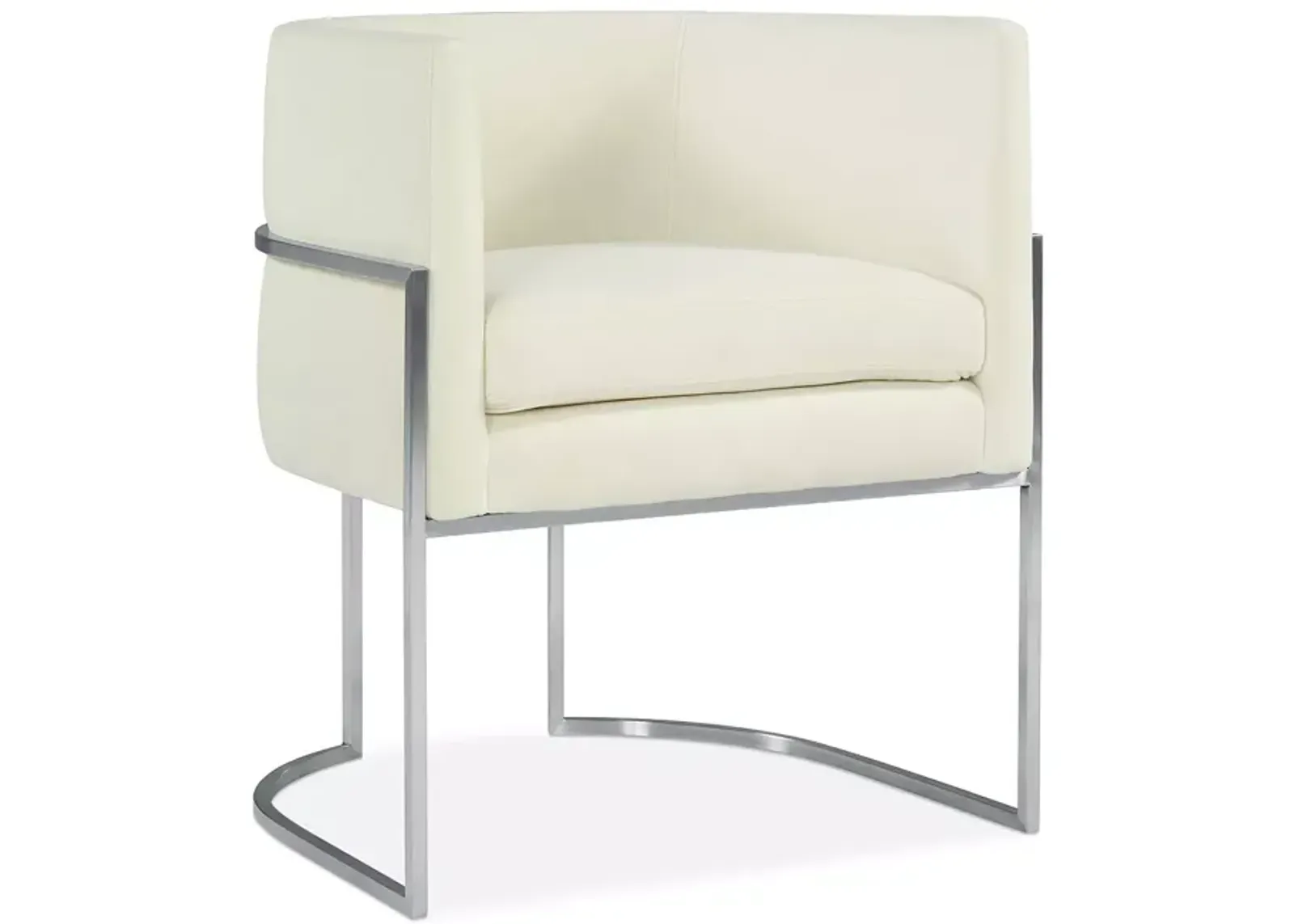 TOV Furniture Giselle Cream Velvet Dining Chair with Silver Tone Legs