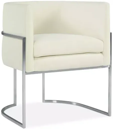 TOV Furniture Giselle Cream Velvet Dining Chair with Silver Tone Legs