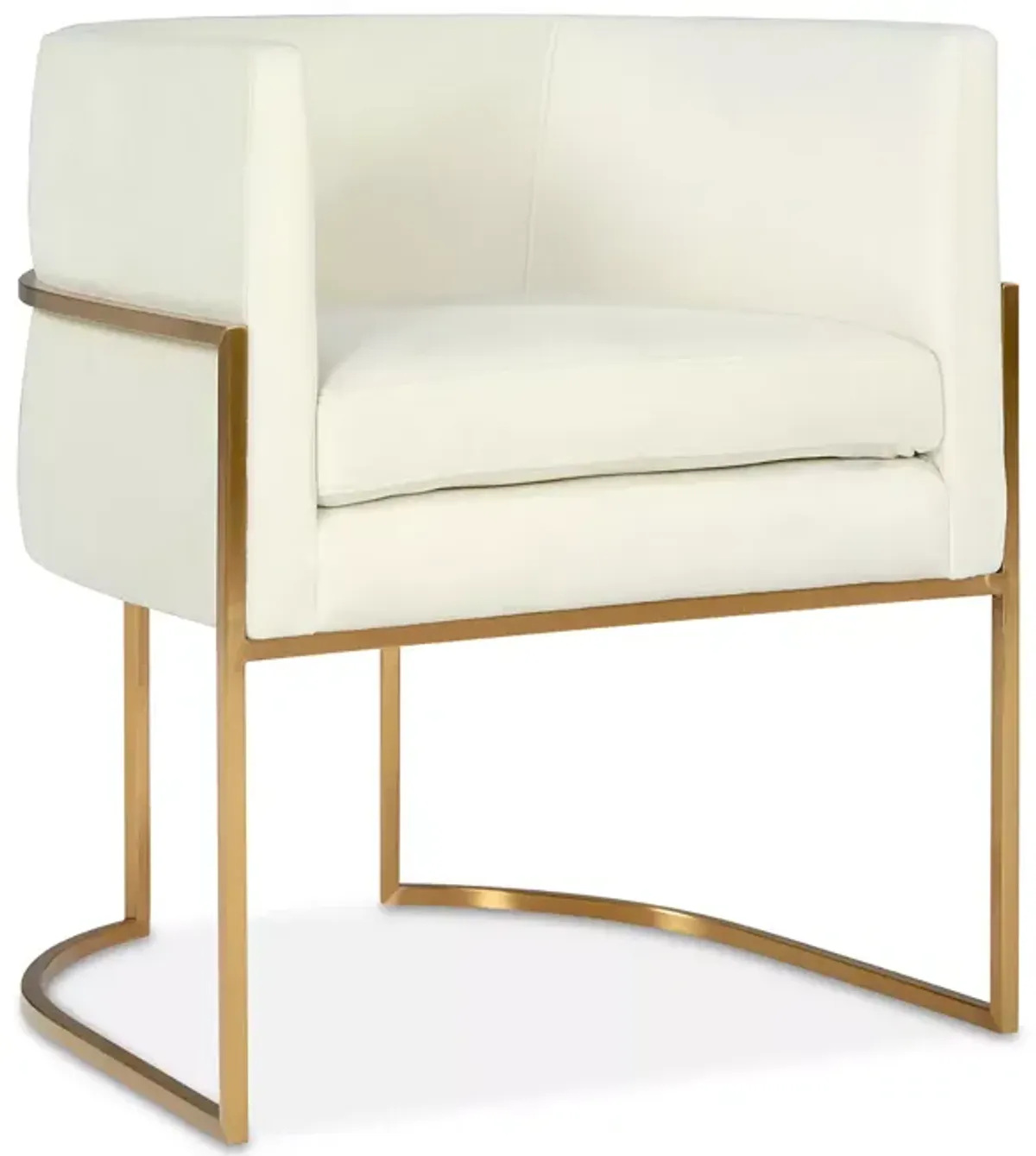 TOV Furniture Giselle Cream Velvet Dining Chair with Gold Tone Legs