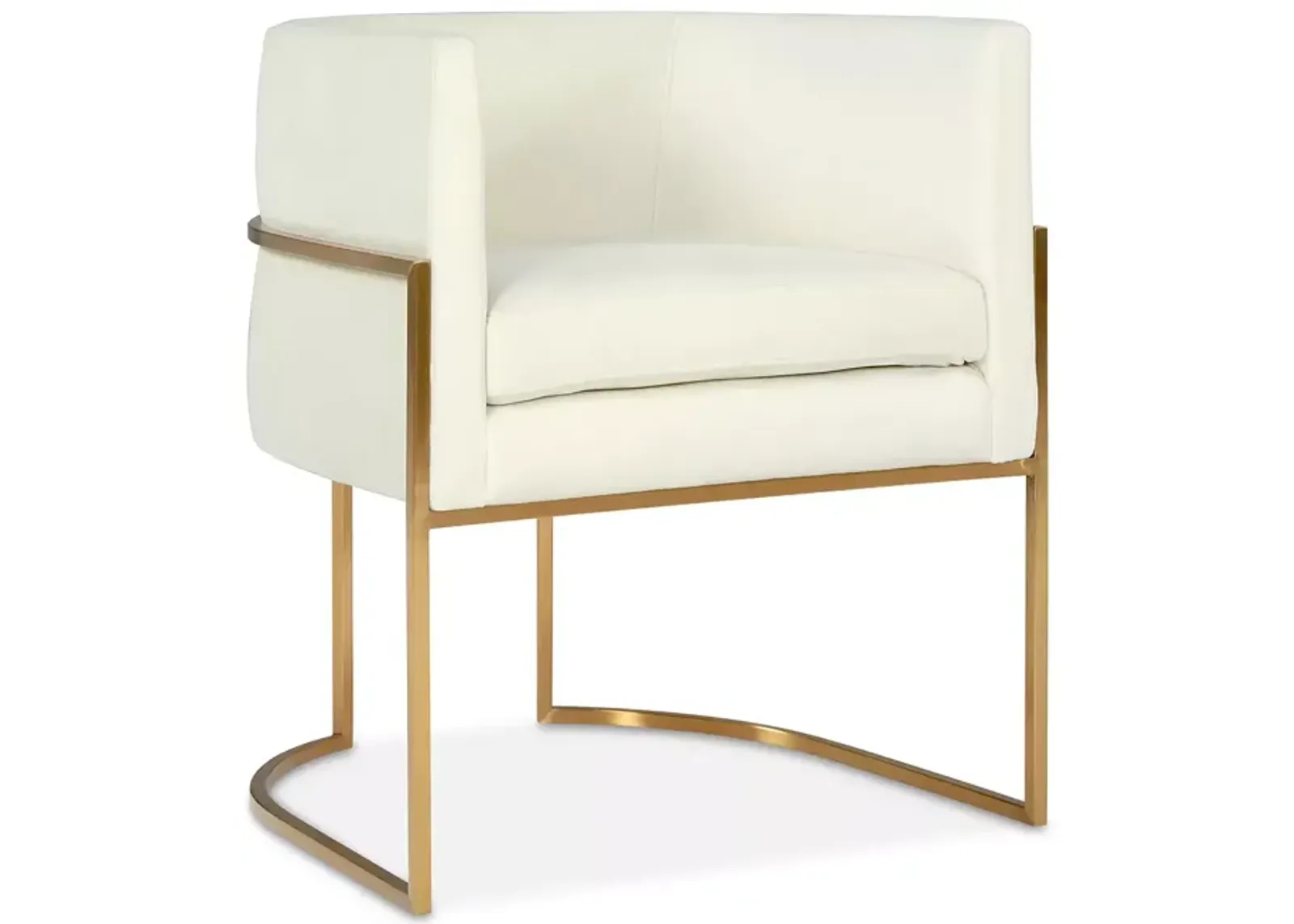 TOV Furniture Giselle Cream Velvet Dining Chair with Gold Tone Legs