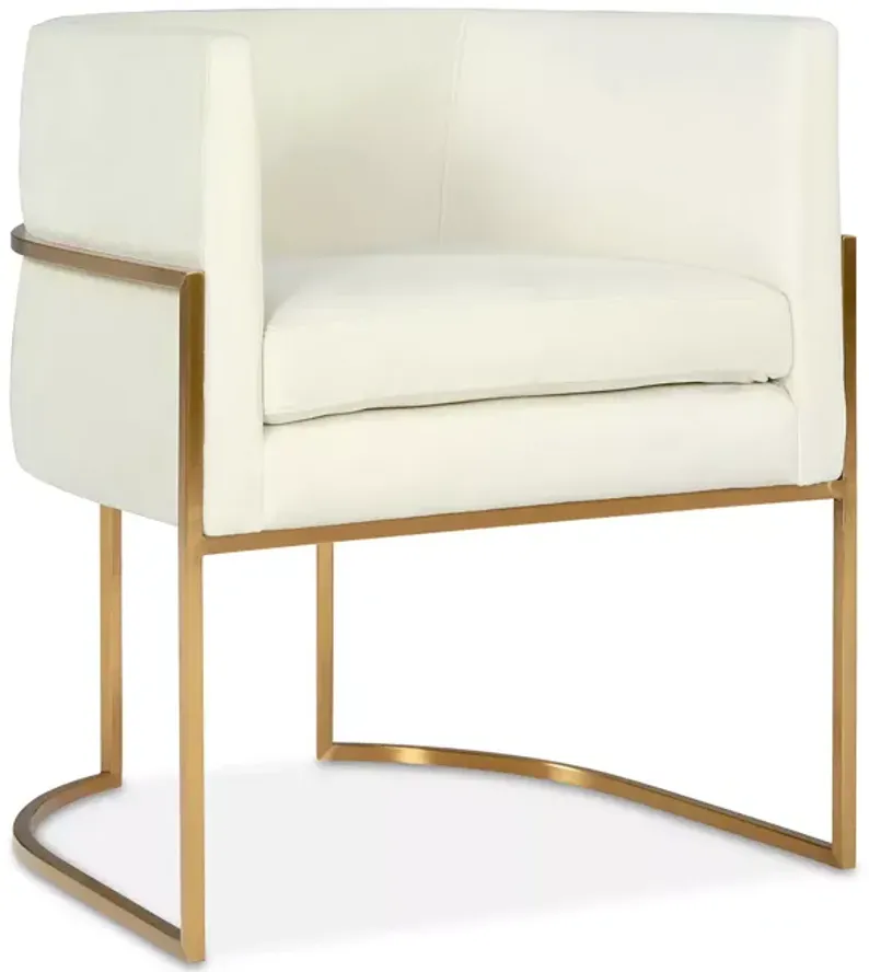 TOV Furniture Giselle Cream Velvet Dining Chair with Gold Tone Legs