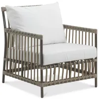 Sika Design Caroline Outdoor Lounge Chair with Tempotest White Canvas Seat and Back Cushions