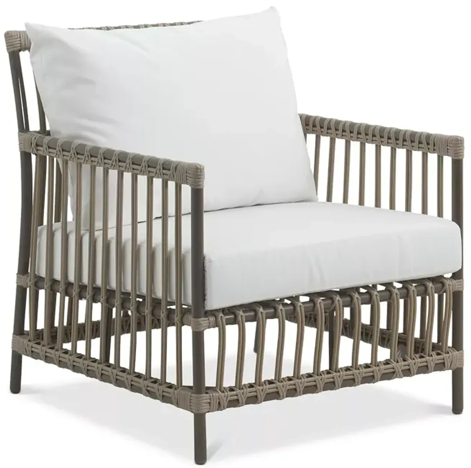 Sika Design Caroline Outdoor Lounge Chair with Tempotest White Canvas Seat and Back Cushions