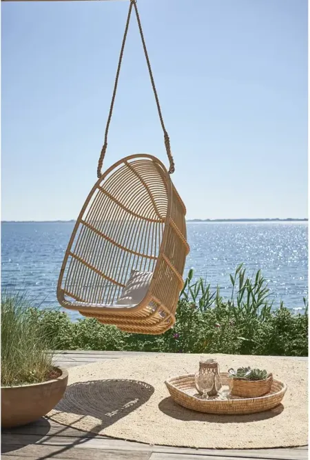 Sika Design Renoir Outdoor Hanging Swing Chair with Tempotest White Canvas Cushion