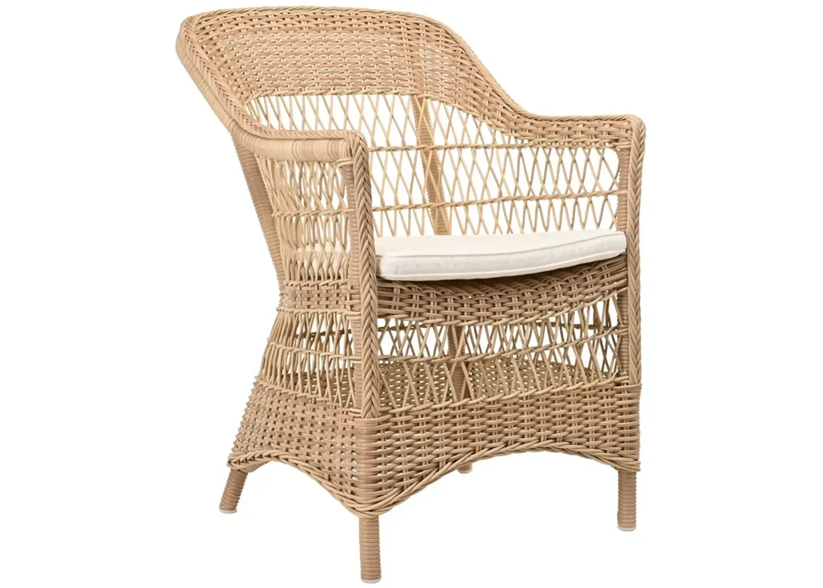 Sika Design Charlot Natural Chair with Canvas White Cushion