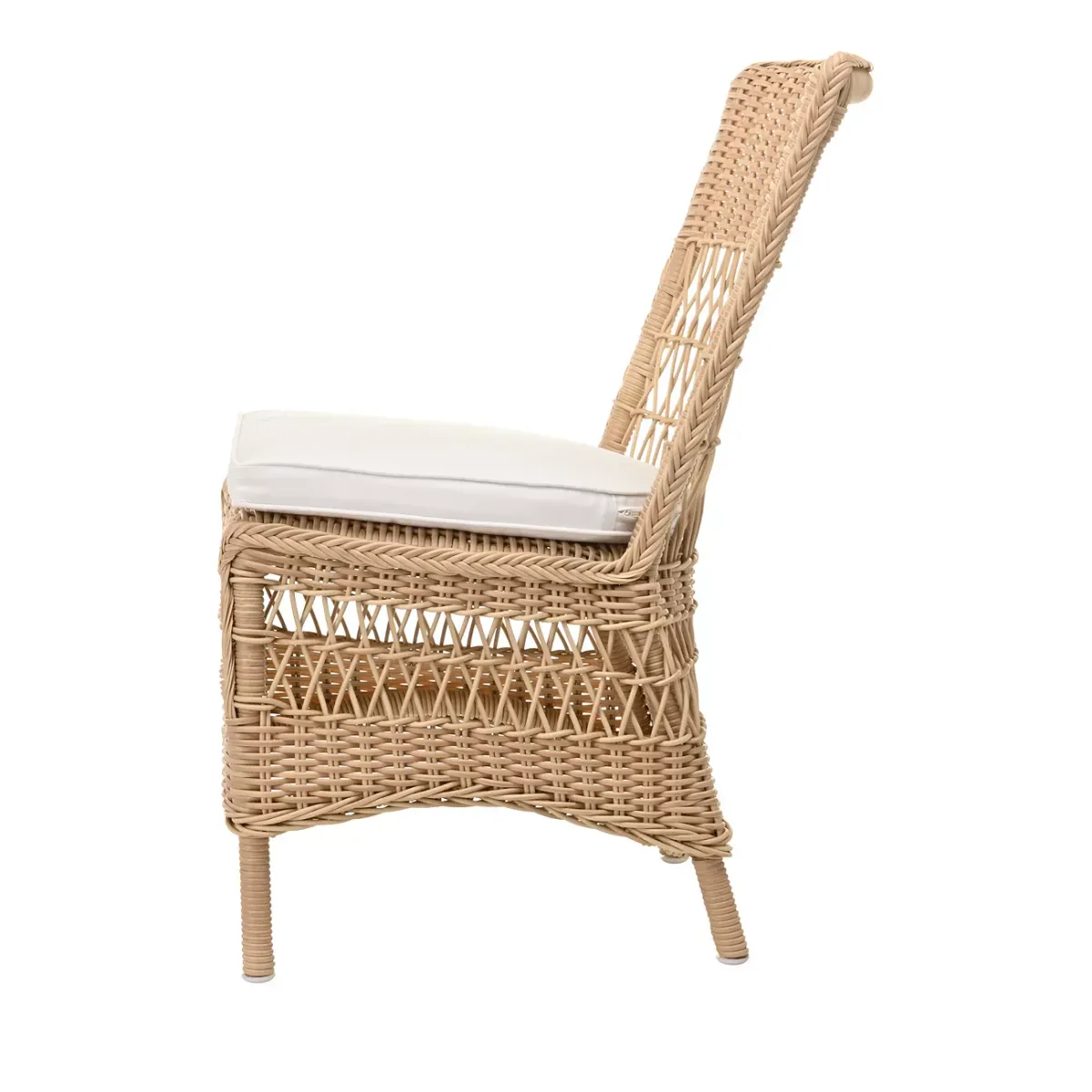 Sika Design Marie Natural Outdoor Dining Side Chair with Snow White Cushion