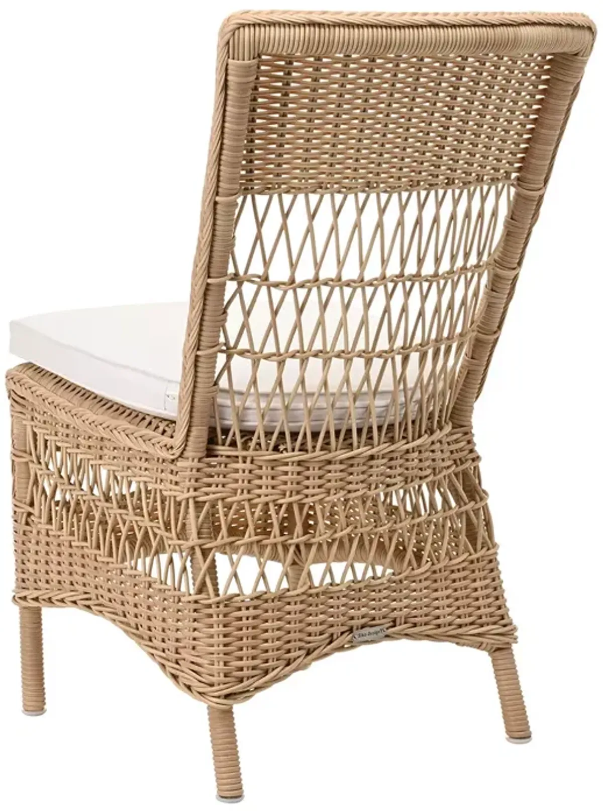 Sika Design Marie Natural Outdoor Dining Side Chair with Snow White Cushion