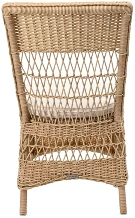 Sika Design Marie Natural Outdoor Dining Side Chair with Snow White Cushion
