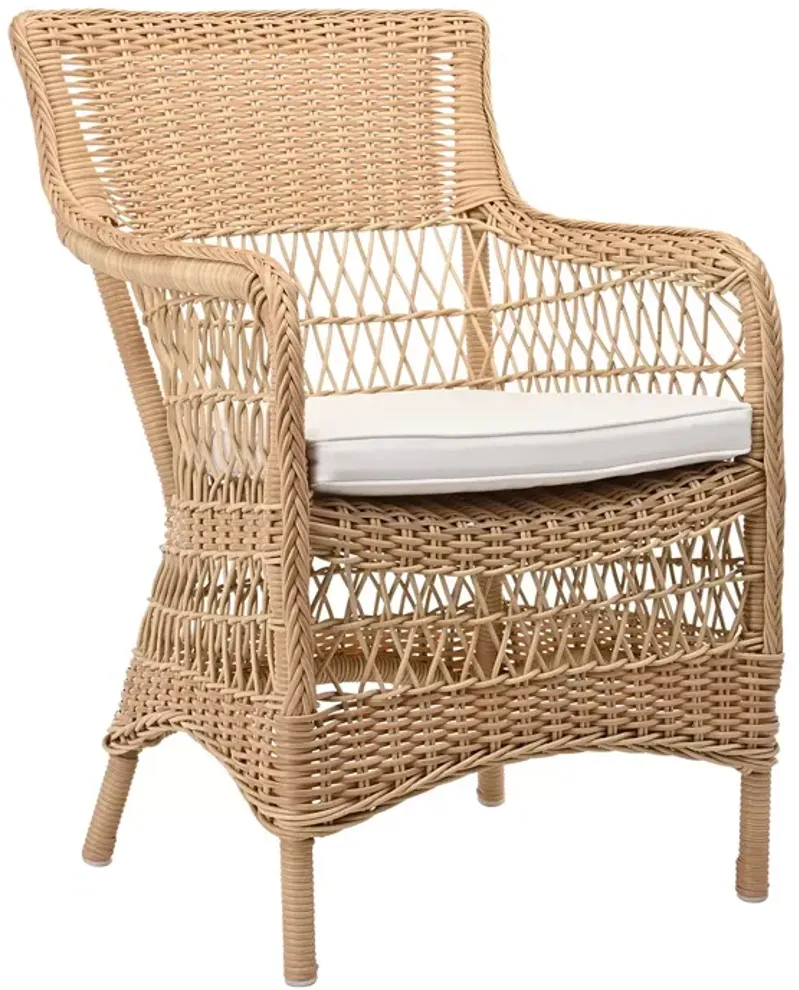 Sika Design Marie Natural Armchair with Canvas White Cushion