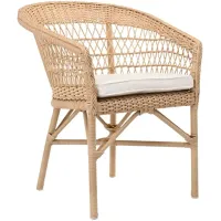 Sika Design Emma Natural Dining Chair with Snow White Cushion