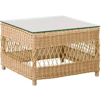Sika Design Anna Natural Side Table with Glass Top